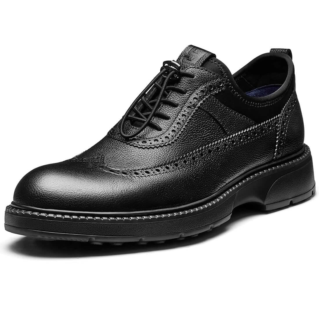 Jepsengord Men's Dress Shoes Casual Genuine Leather Wingtip Oxford Shoes Comfort Formal Business Wedding Derby Sneakers