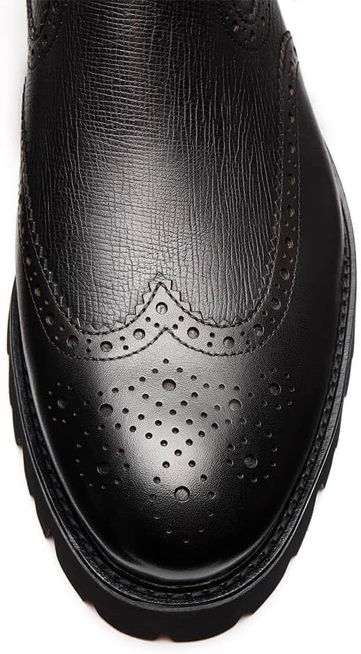 Jepsengord Men's Chelsea Boots Genuine Leather Dress Boots for Men Wingtip Brogue Formal Business Casual Ankle Boots
