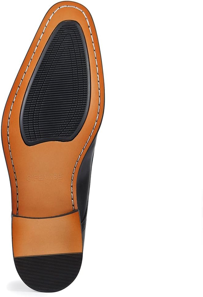 GIFENNSE Men's Dress Shoes Slip-On Loafers Formal Leather Shoes for Men