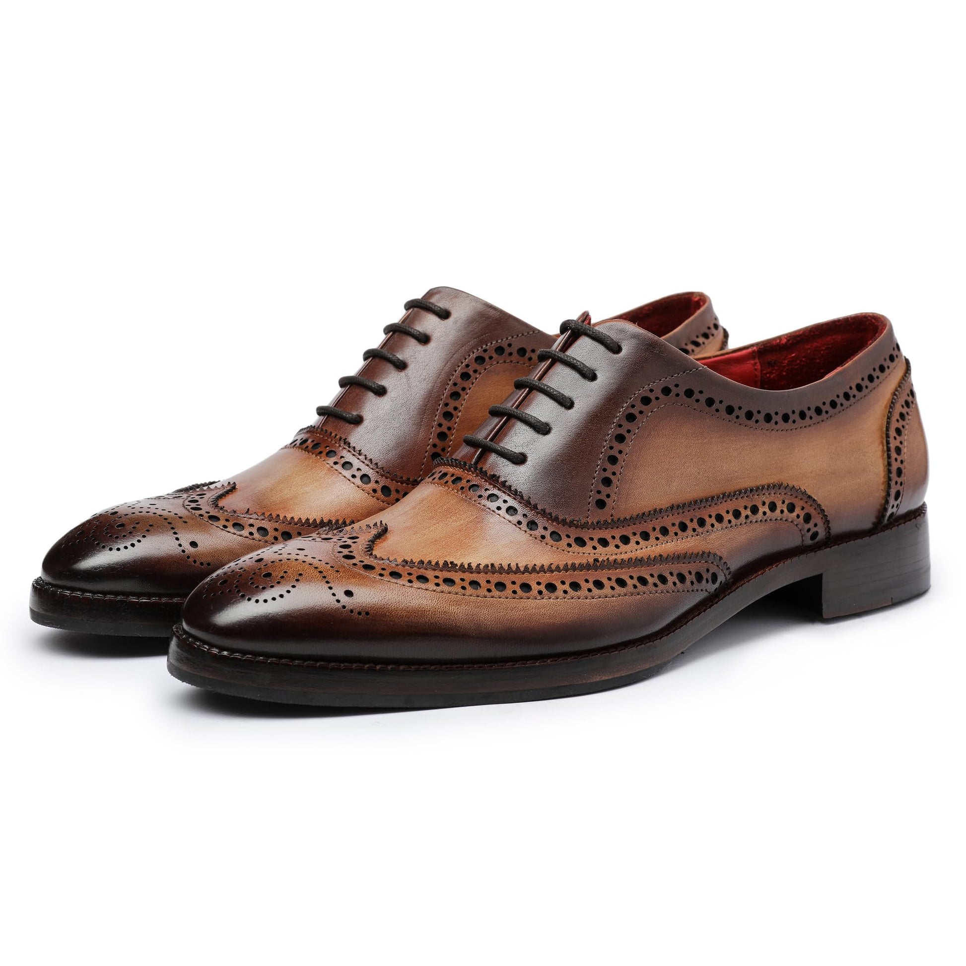 Wingtip Brogue Oxford Handcrafted Men's Genuine Leather Lace up Dress Shoes