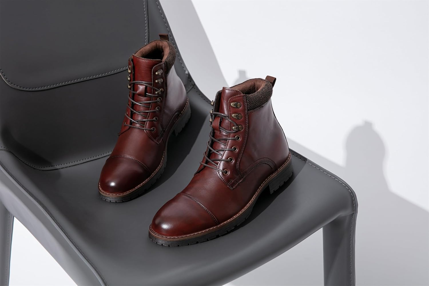 Vostey Mens Boots Motorcycle Casual Boots For Men Zipper Fashion Chukka Boot Mens