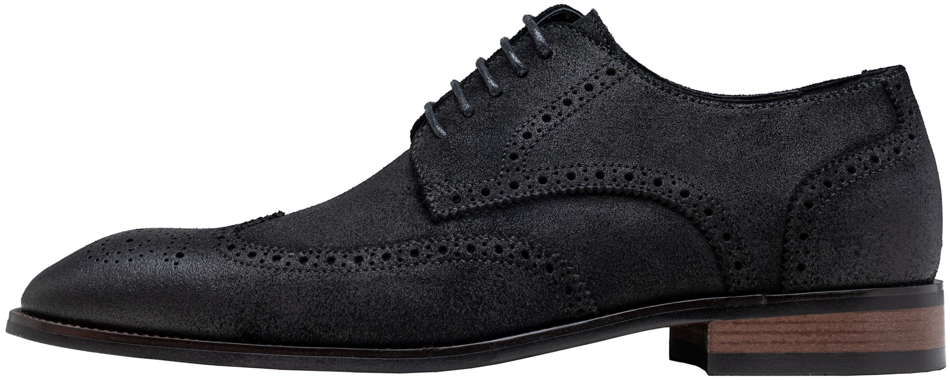 Jousen Men's Dress Shoes Leather Formal Business Oxford Derby Shoes Brogue Wingtip Retro Dress Shoes for Men