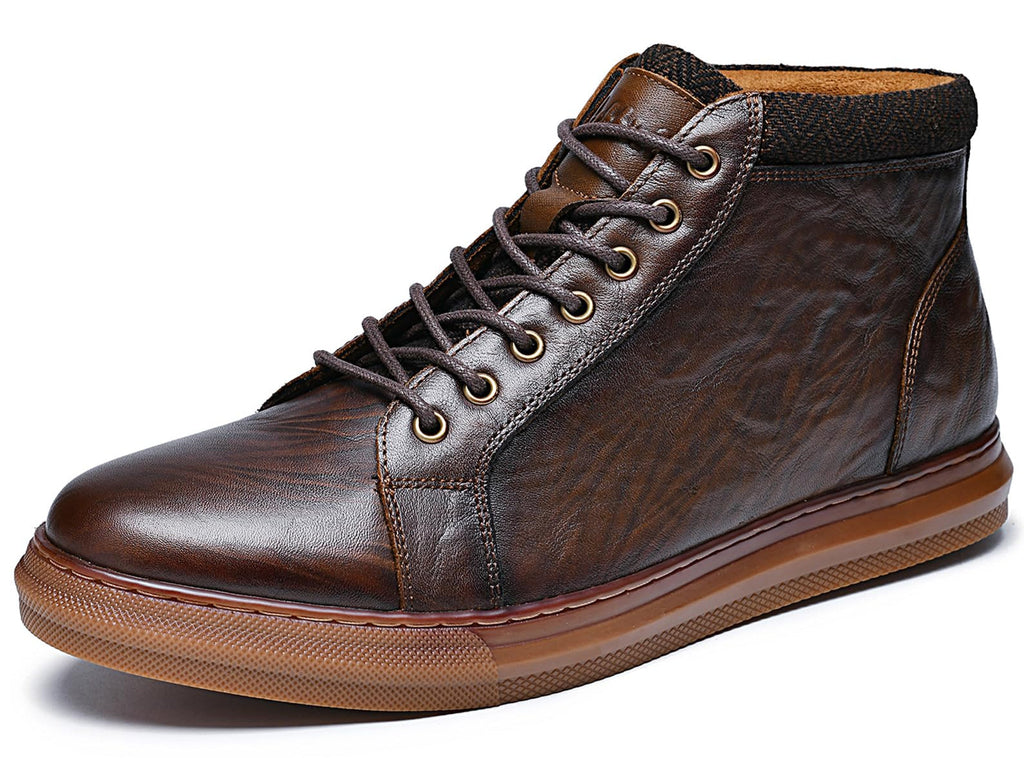 Arkbird Mens Leather Sneaker Fashion Classic Casual Chukka Ankle Boots for Men